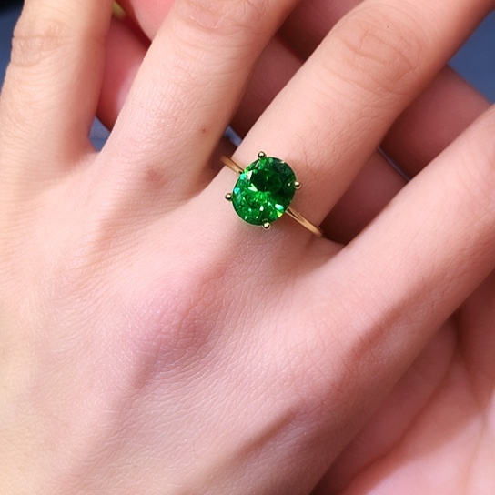 透辉石戒指银S925镶嵌