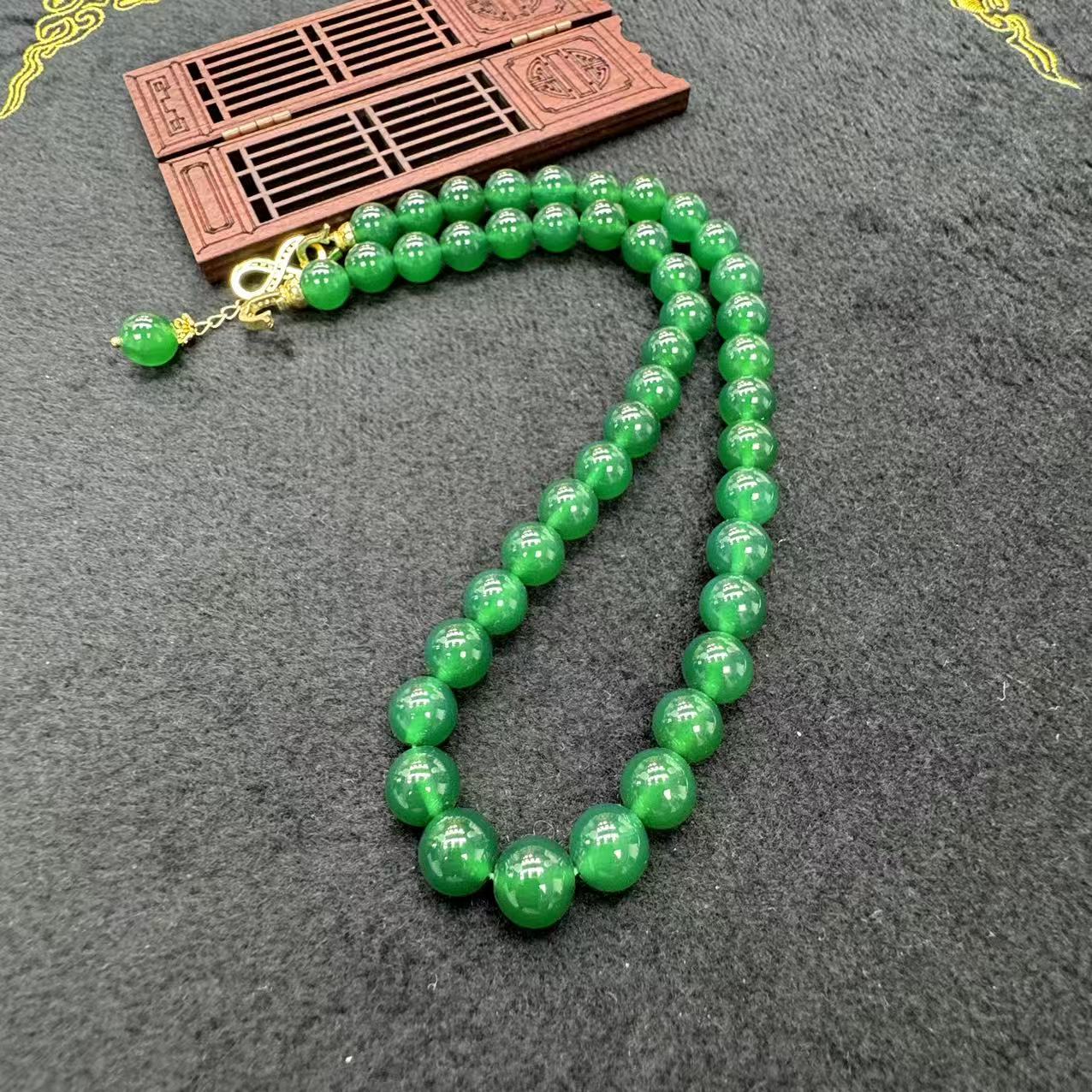 【刘少文】卡10左右龙种芙蓉绿玛瑙项链-ML-E155多样性发一件