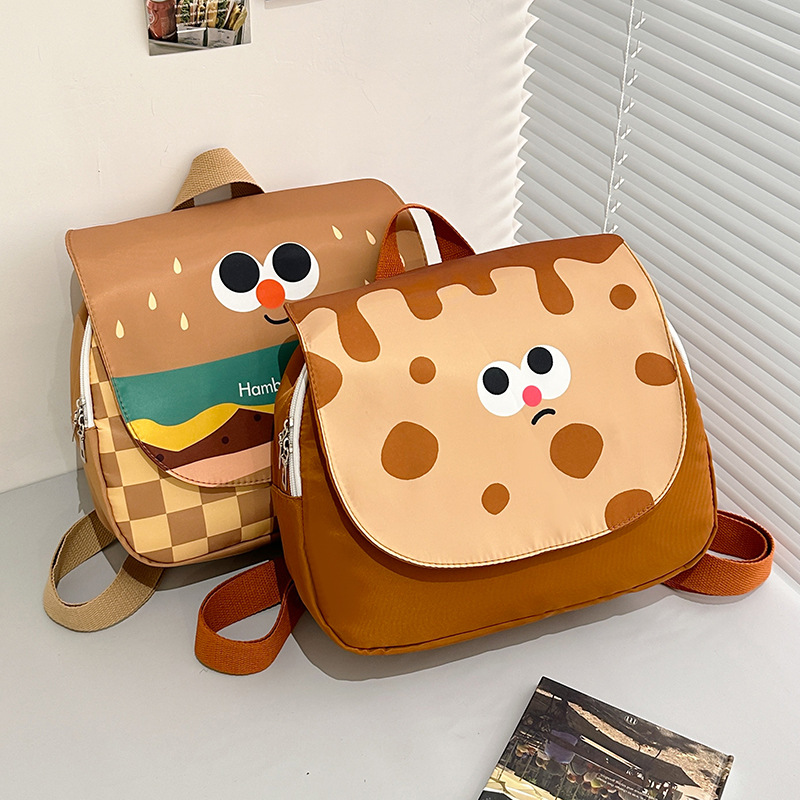 学生卡通帆布包包女2024新款背包大容量印花双肩包日系手提通勤包