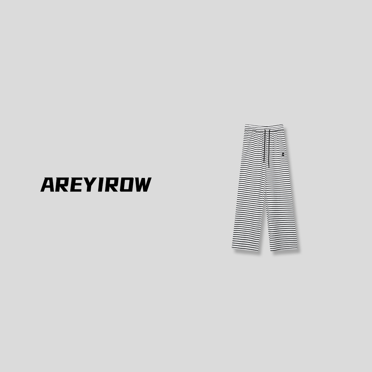 【AR推荐】经典条纹松紧腰百搭阔腿休闲长裤 A8J259CK241