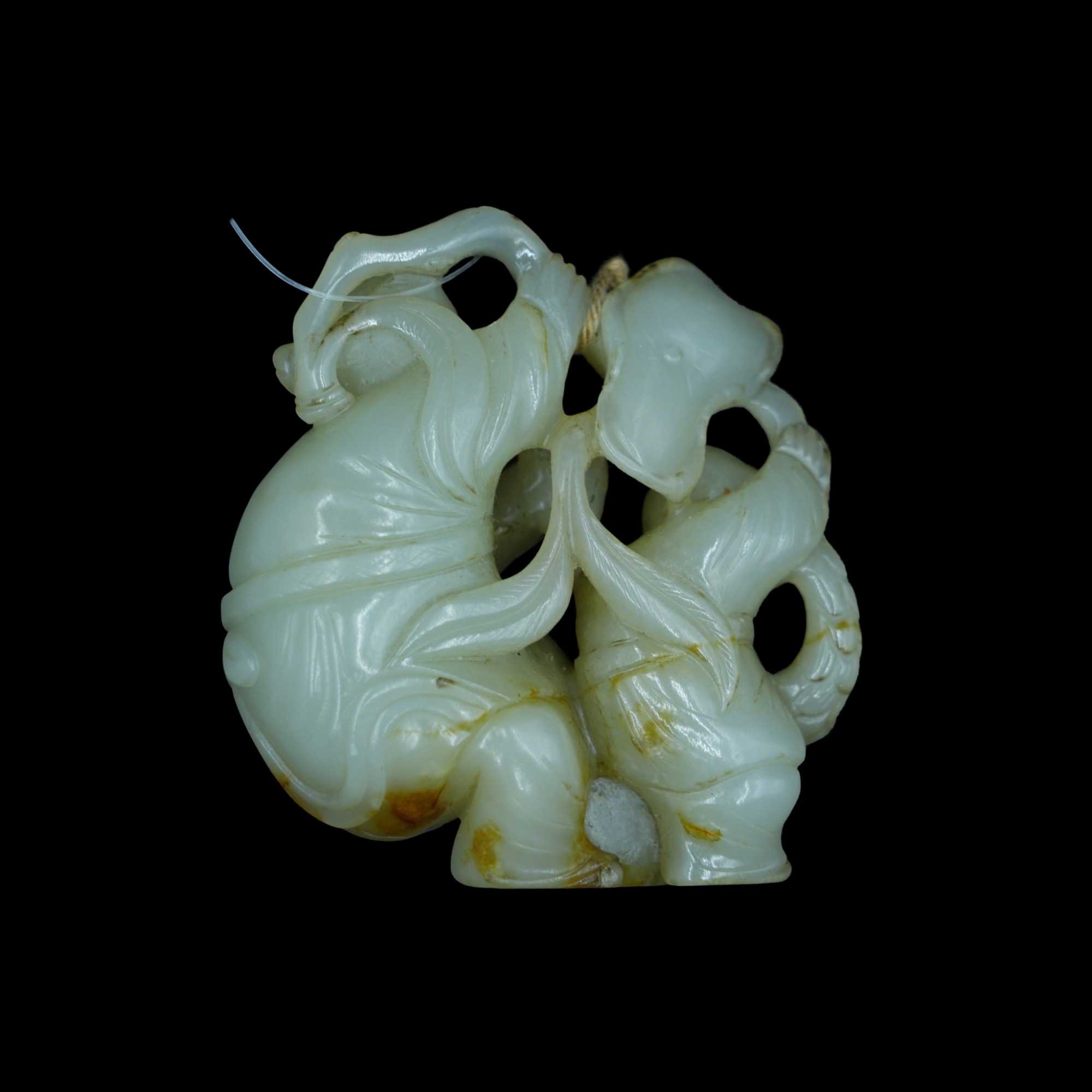 白玉和合二仙 长6.2cm宽5.9cm重91.4克