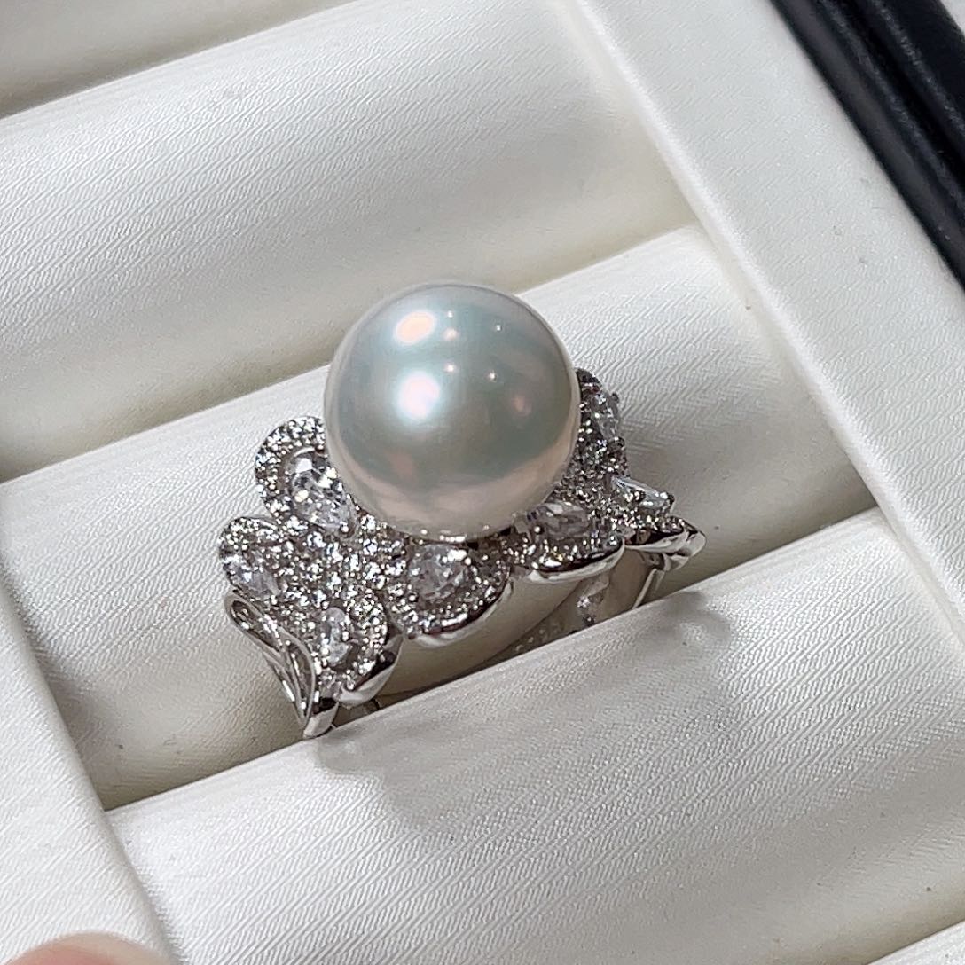 淡水珍珠戒指银S925镶嵌