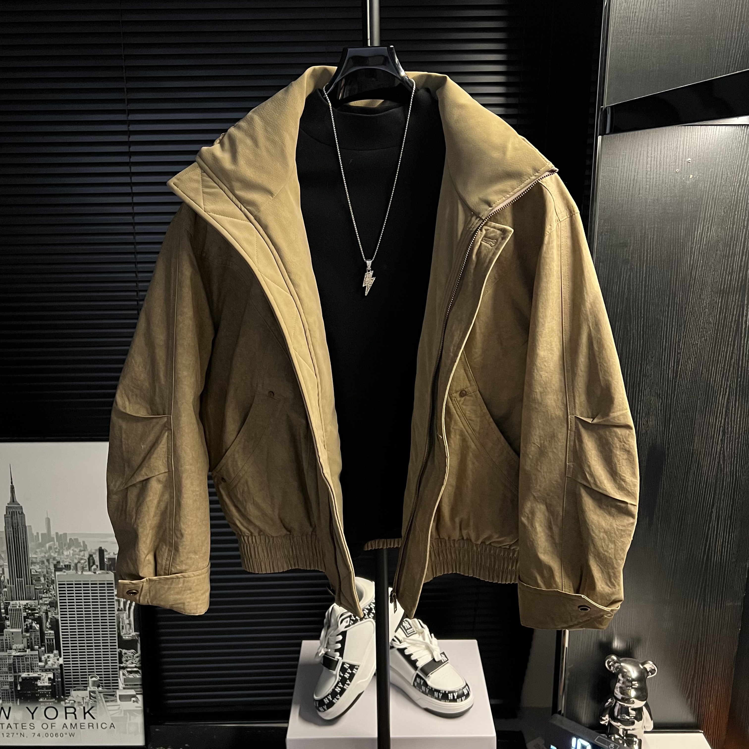 XiXi-男士加厚保暖擦色外套飞行夹克