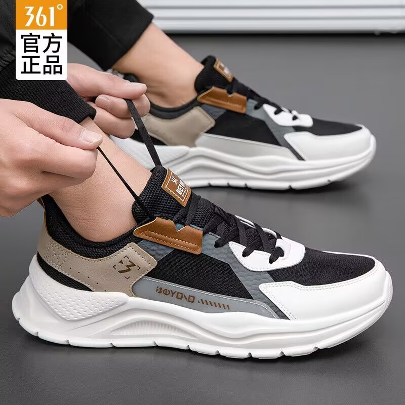 361男鞋2025秋冬新款运动鞋361度休闲鞋子网面透气跑步鞋轻便百搭