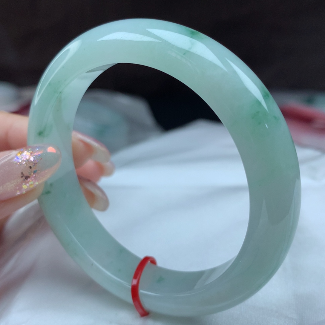 翡翠未镶嵌手镯阳***96623，