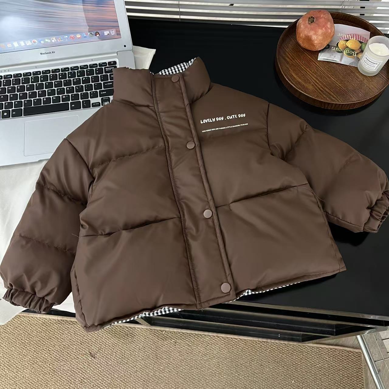 2024年秋冬新款儿童亮色双面穿外套百搭韩版时尚30337