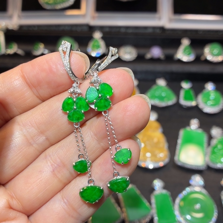 翡翠18K金镶嵌吊坠(不含链)翡翠