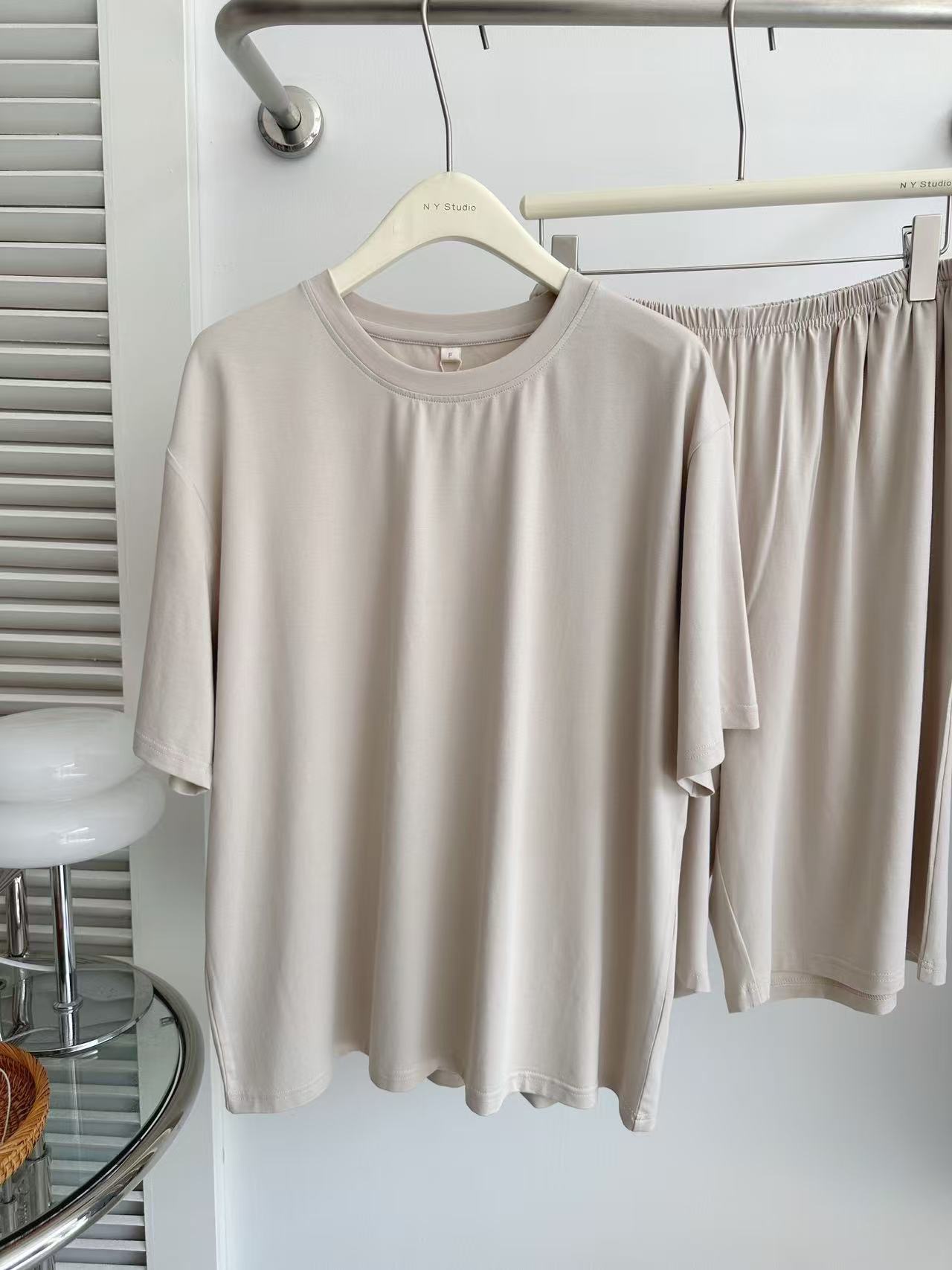 超舒适莫代尔男士短裤短袖家居服