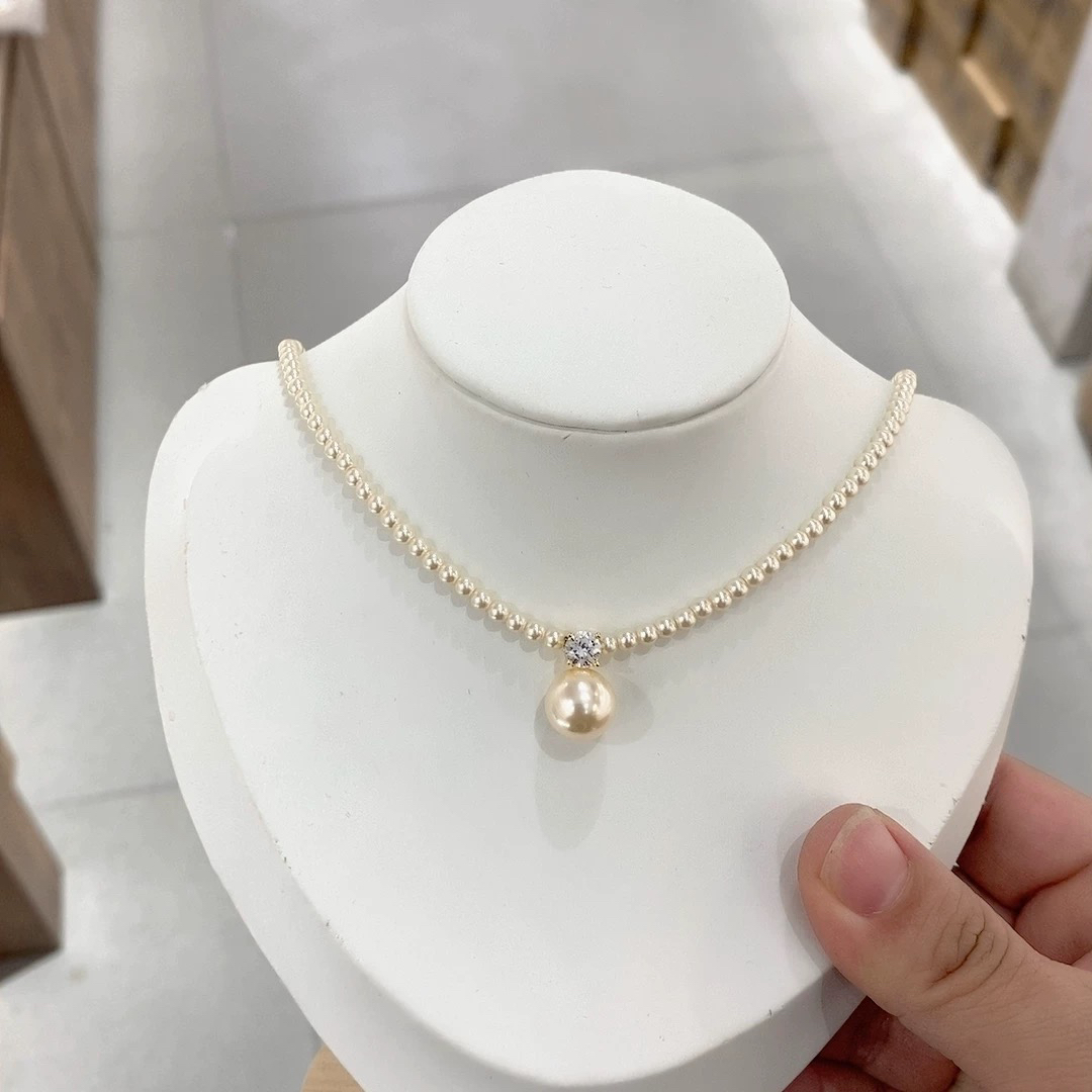 铜合金仿珍珠项链 04596 欧比雅比品牌新款3mm珍珠项链