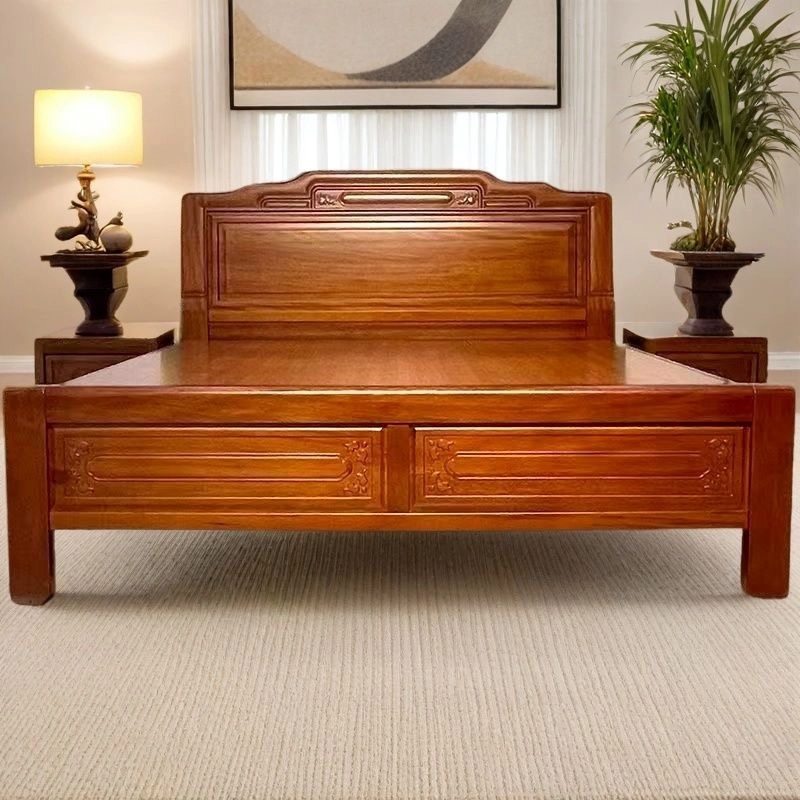 【素面款】古典雕花实木床全榫卯结构简约中式床双人主卧1.8m床婚床