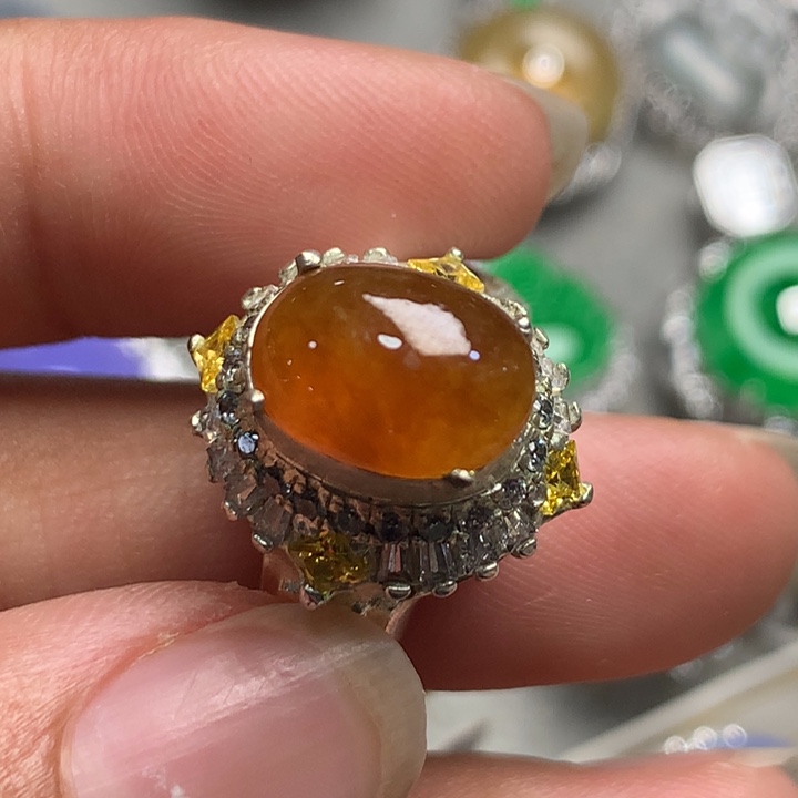 翡翠未镶嵌颈饰天然翡翠戒面