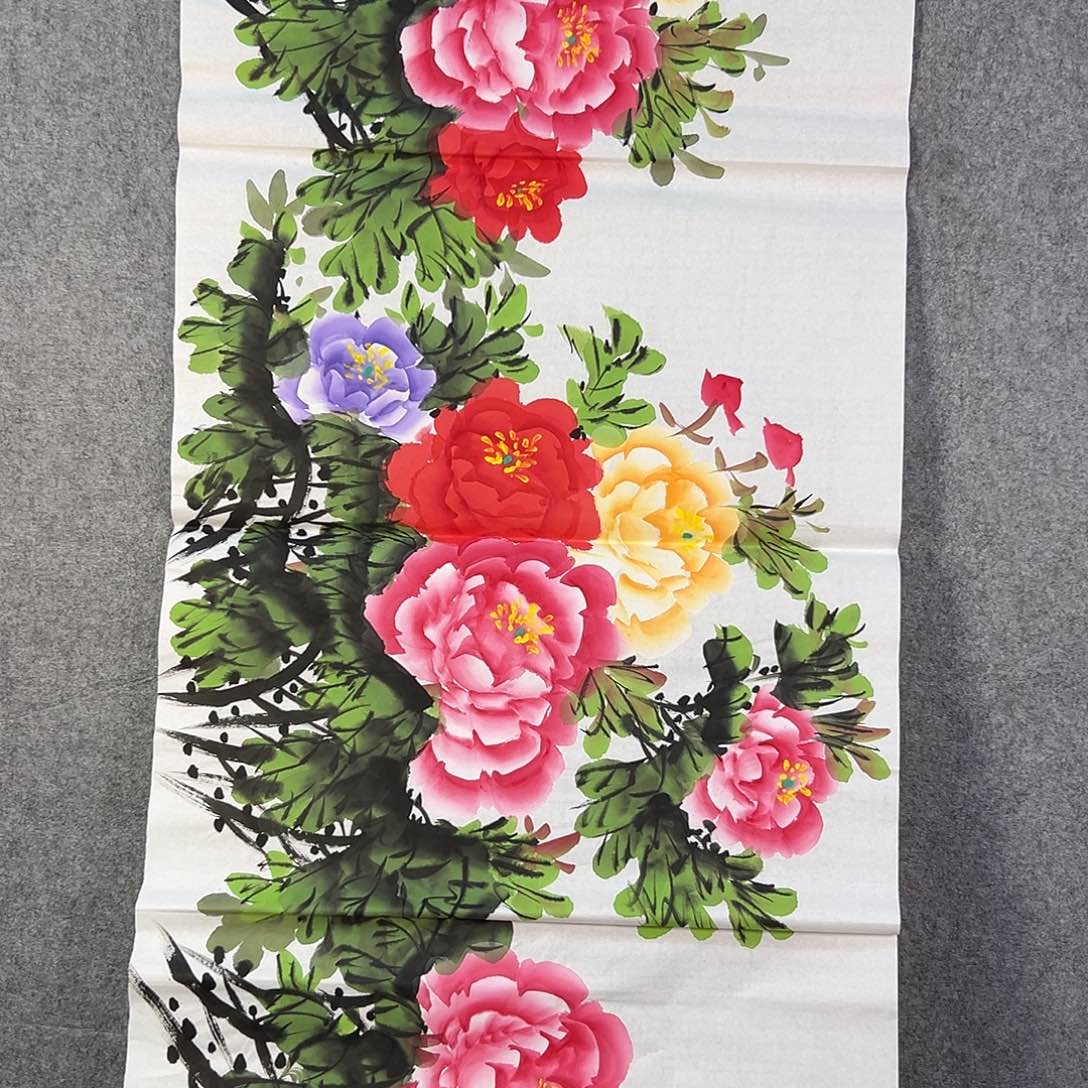 国画620 花鸟在树丛的顶端鸣叫叫声响