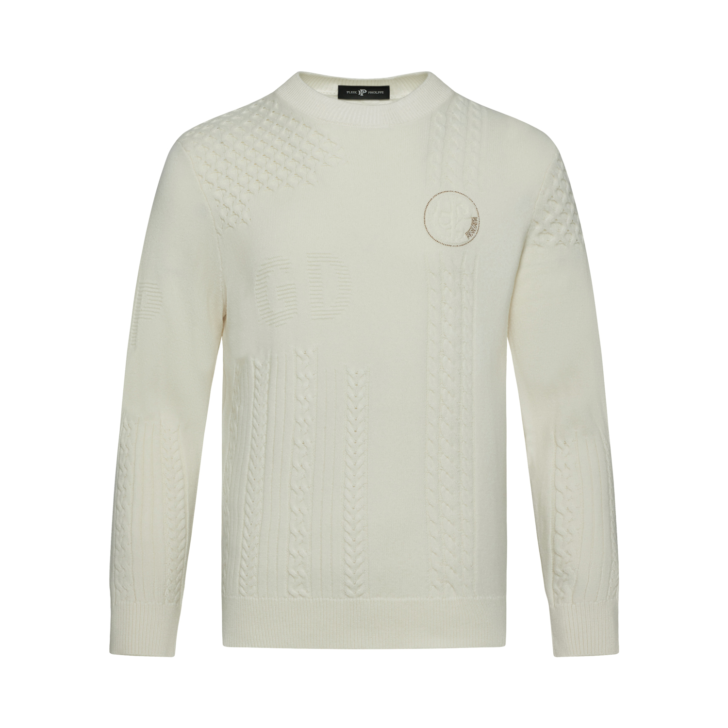 PLEIKPHOLPPE男士秋冬老钱风简约绞花烫钻针织羊毛衫GSM0821560