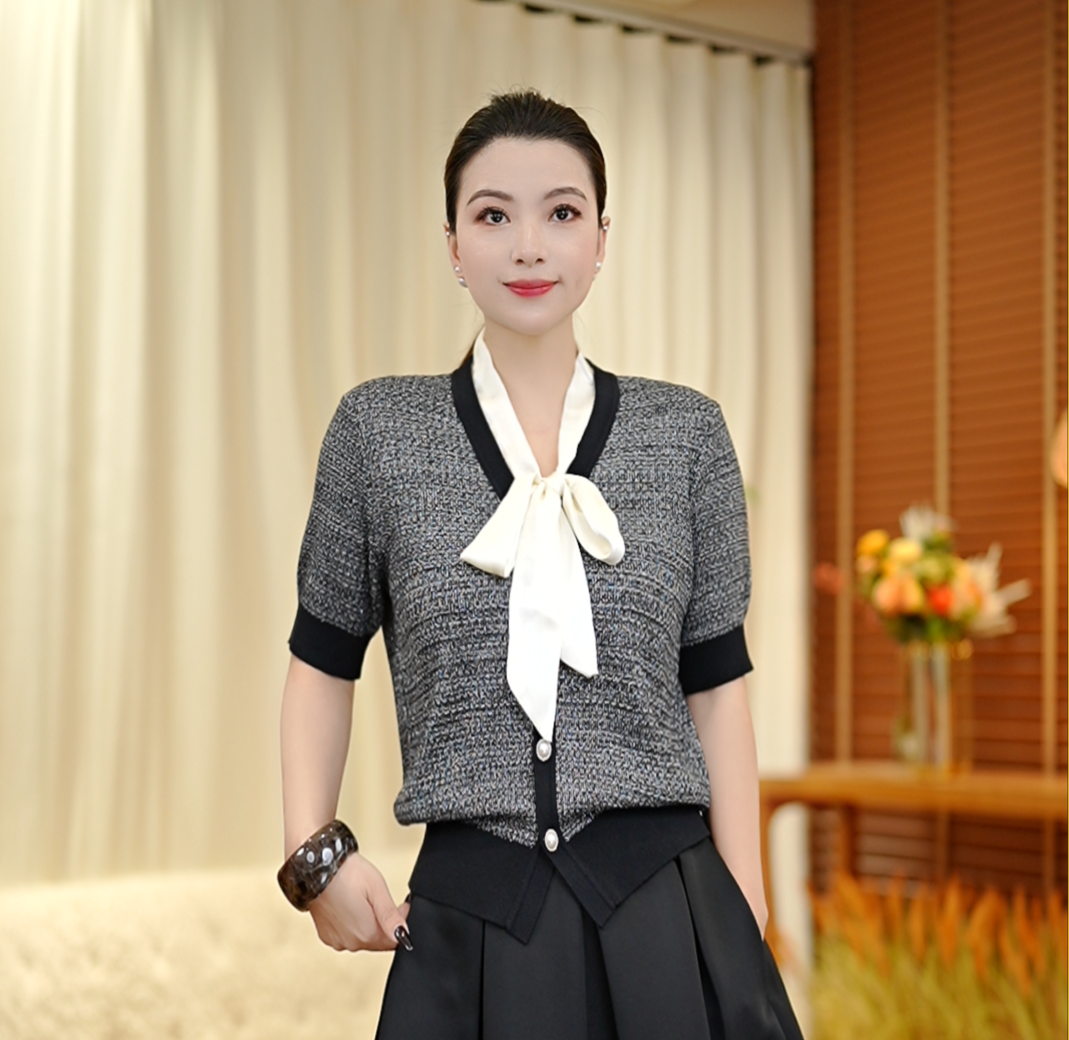 新款女装高级小洋装俏皮活泼韩风针织小香风