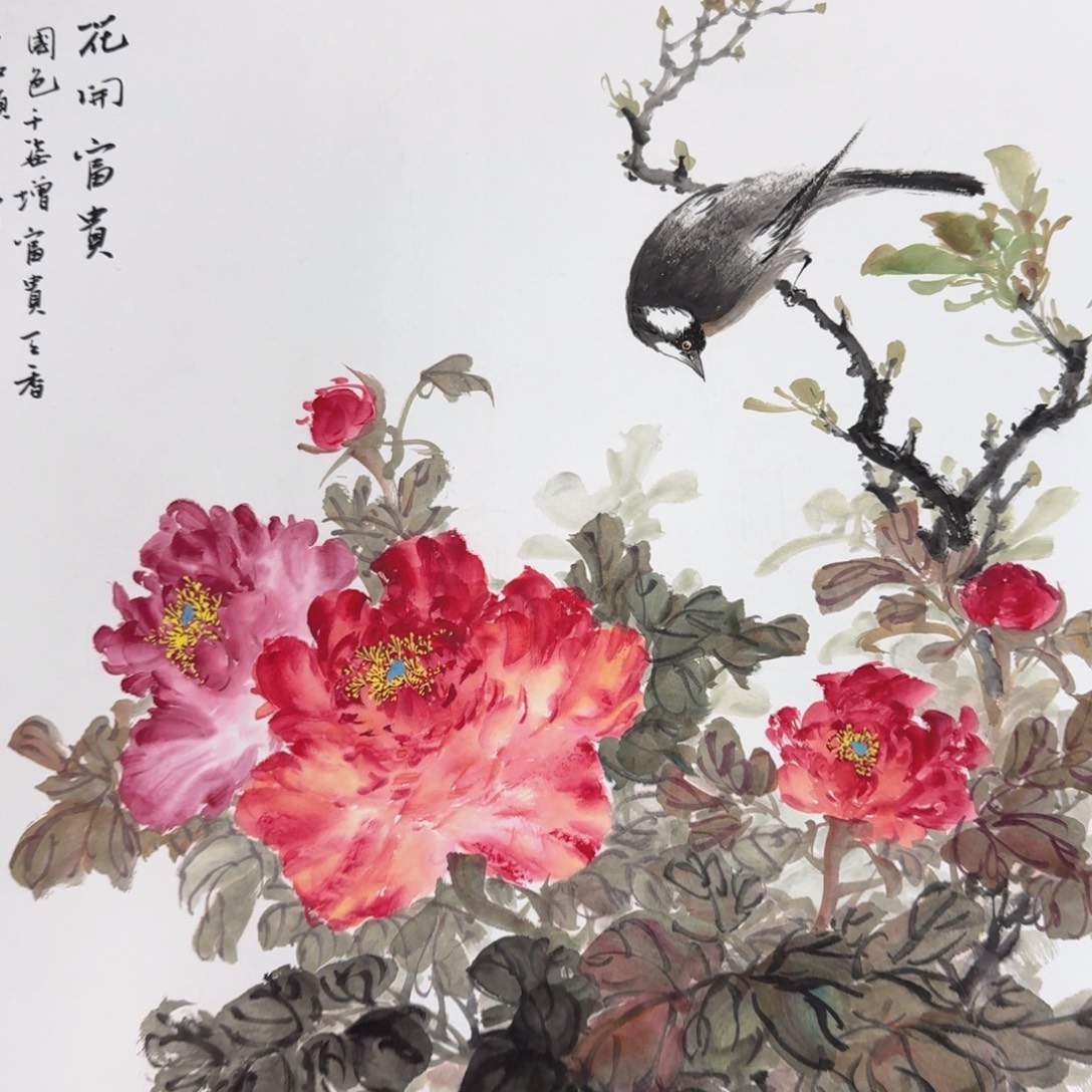 国画纯手绘山水花鸟作品