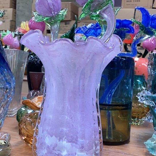 琉璃花瓶高32厘米口径15厘米