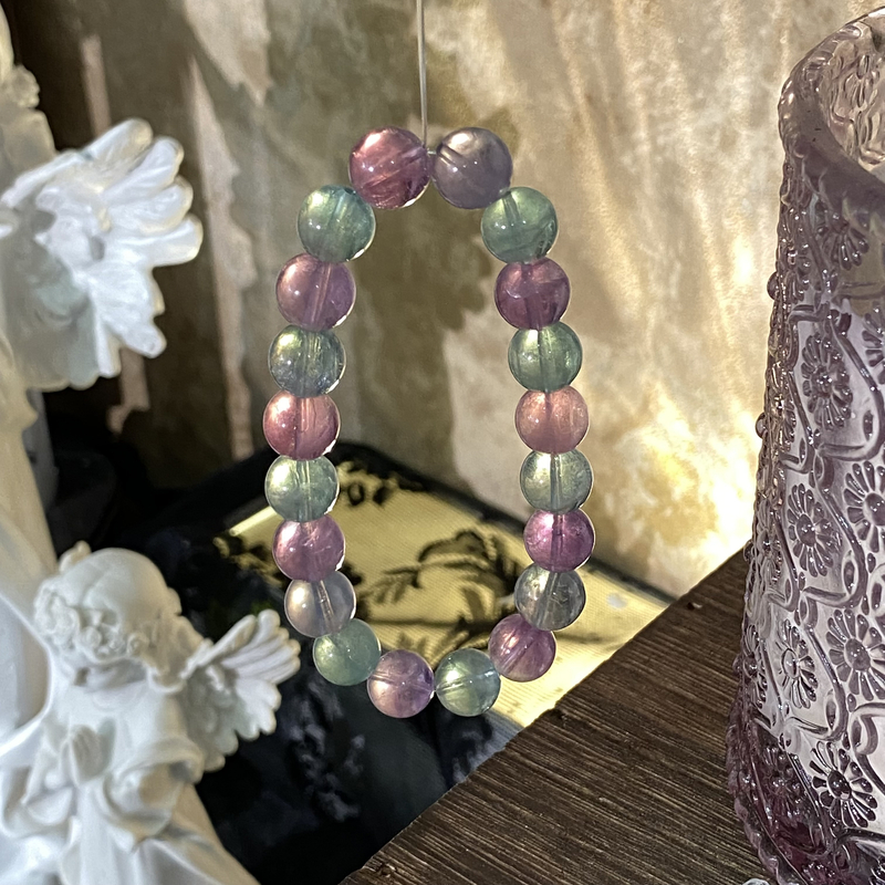 独角兽萤石圆珠单圈10mm