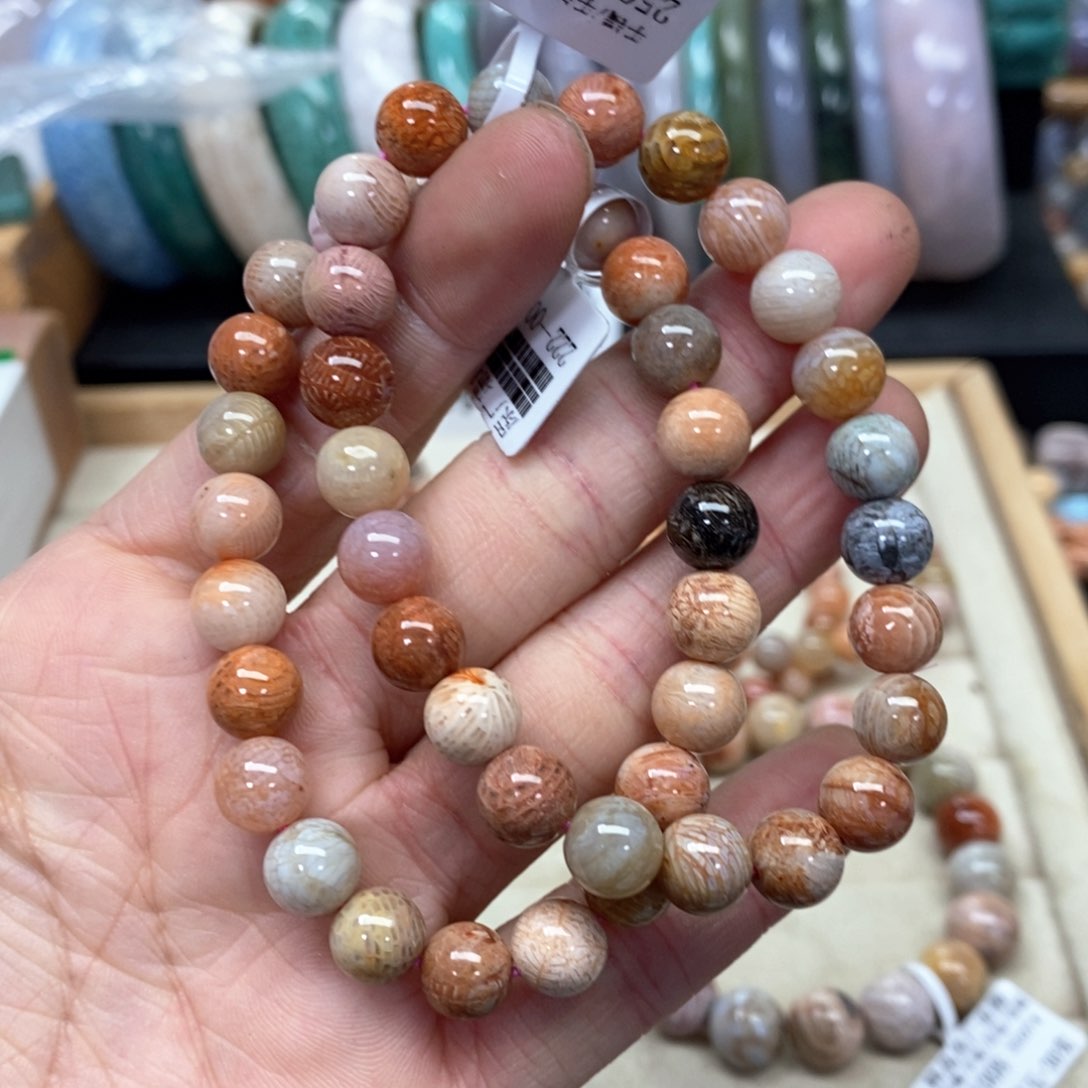 硅化珊瑚（珊瑚玉）手链未镶嵌051