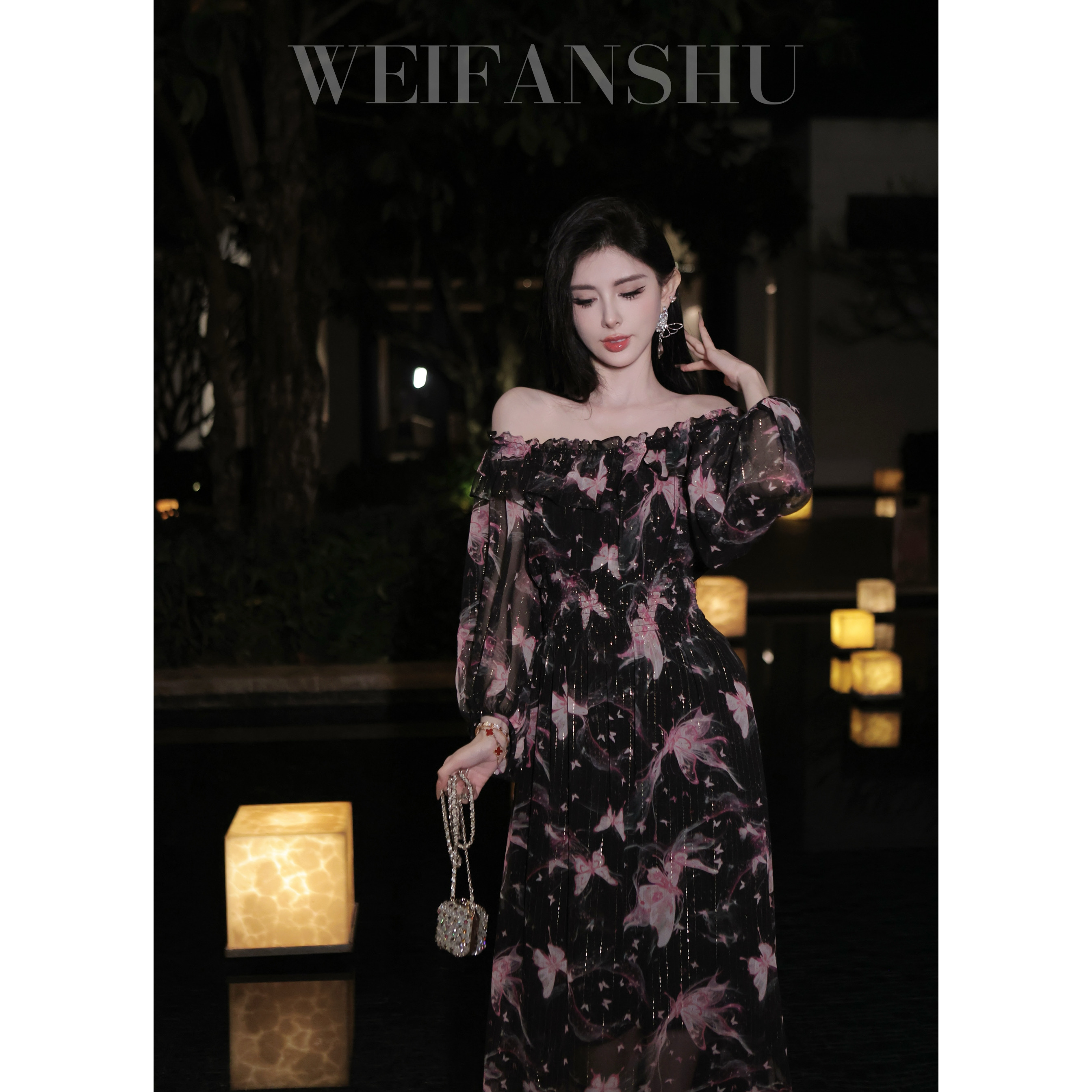 WEIFANSHU/魏凡舒【惊鸿艳影】2025早春款金银丝桑蚕丝连衣裙&衬衣