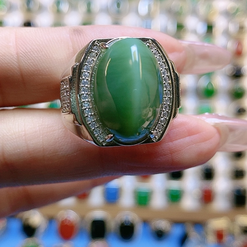 【闪购商品】和田玉戒指银S925镶嵌