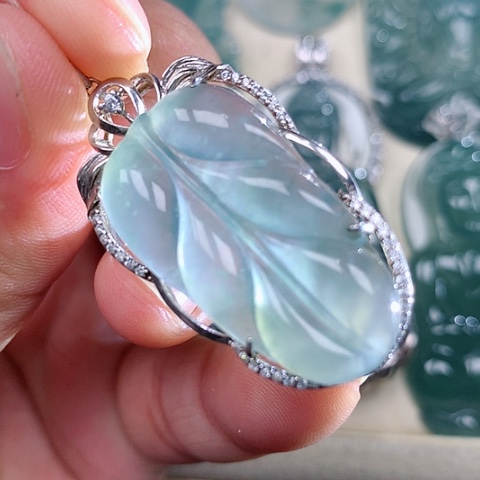 【闪购商品】翡翠银S925镶嵌吊坠(不含链)