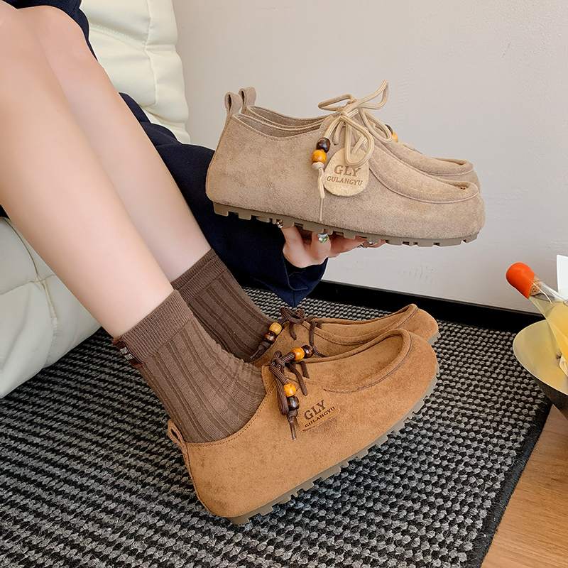 内增高勃肯鞋女2025年秋季新款复古百搭软底休闲袋鼠鞋平底乐福鞋