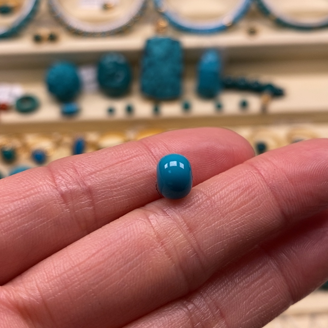 绿松石未镶嵌珠宝奇石直径7.9×5.9扣子