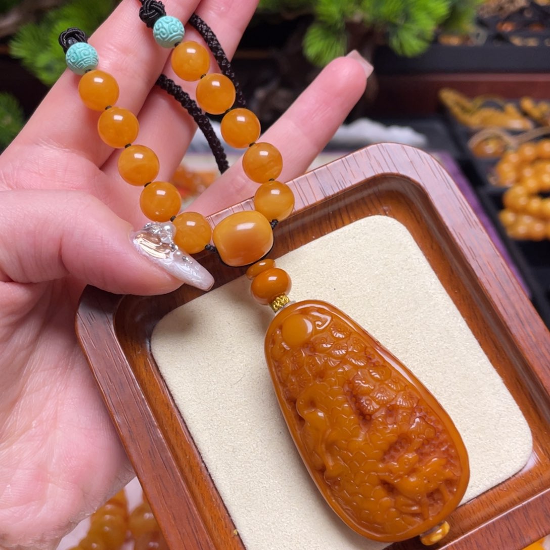 蜜蜡颈饰未镶嵌项链