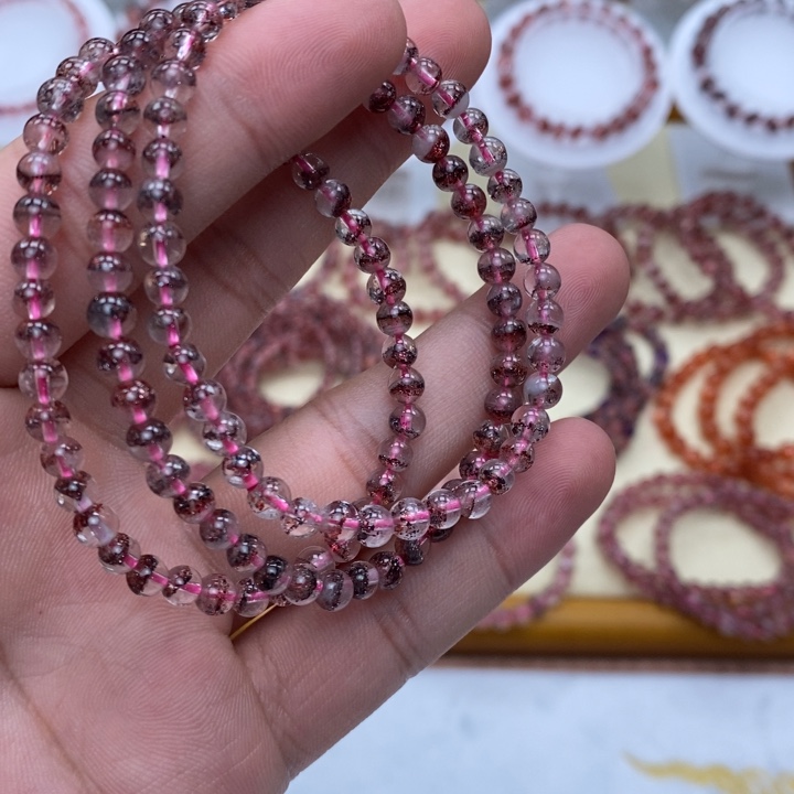 水晶手串未镶嵌聚宝盆金草莓 多样性发一