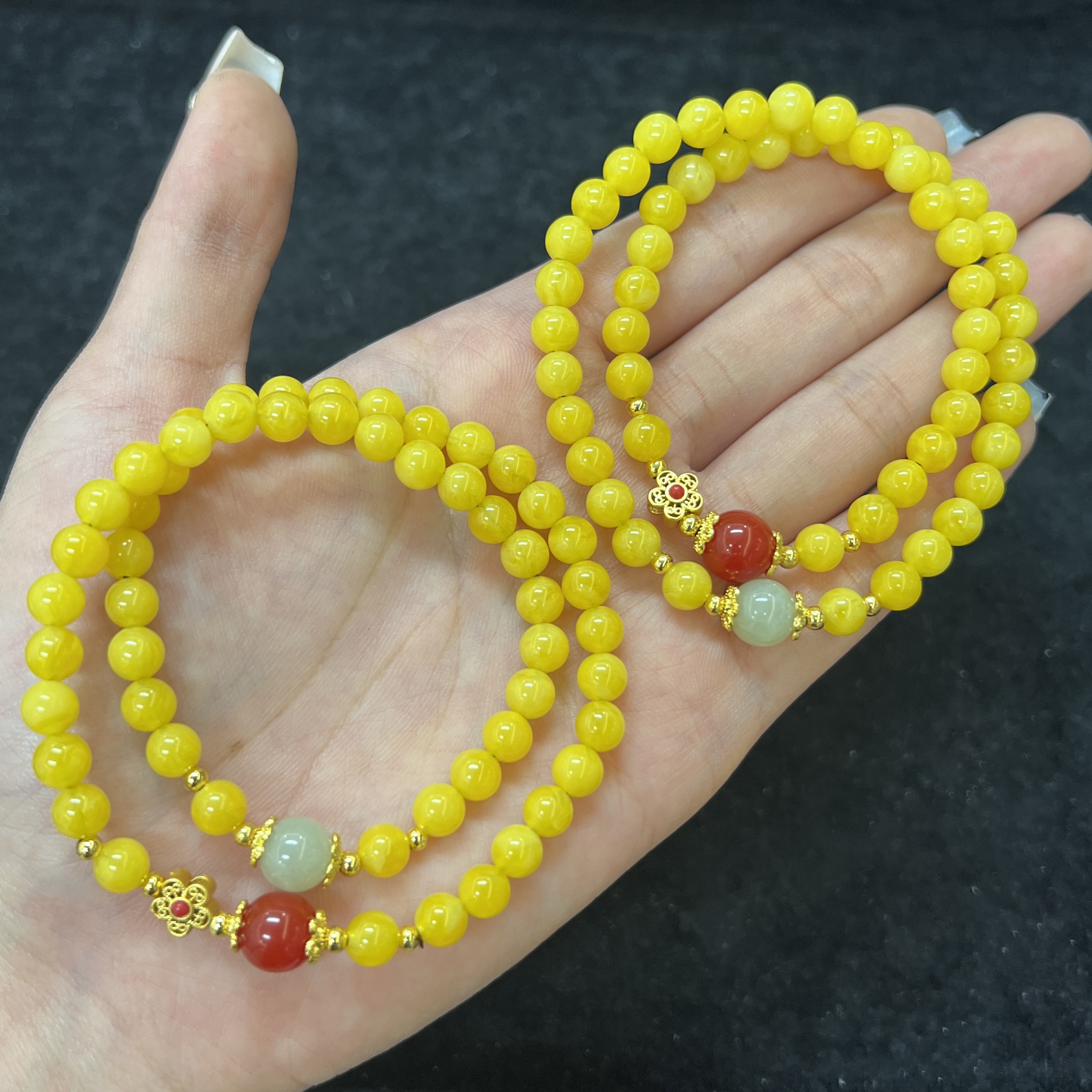 蜜蜡双圈手串6m*(多样性发一件)