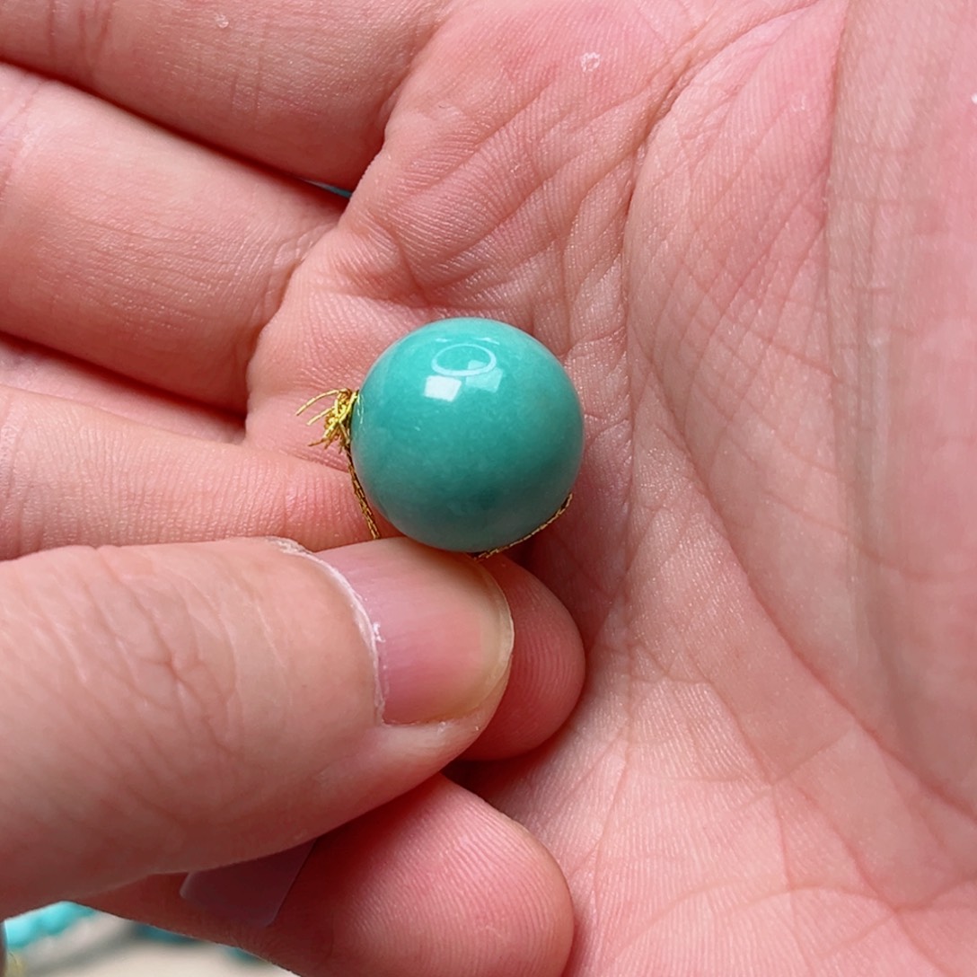 绿松石圆珠15未镶嵌一**了