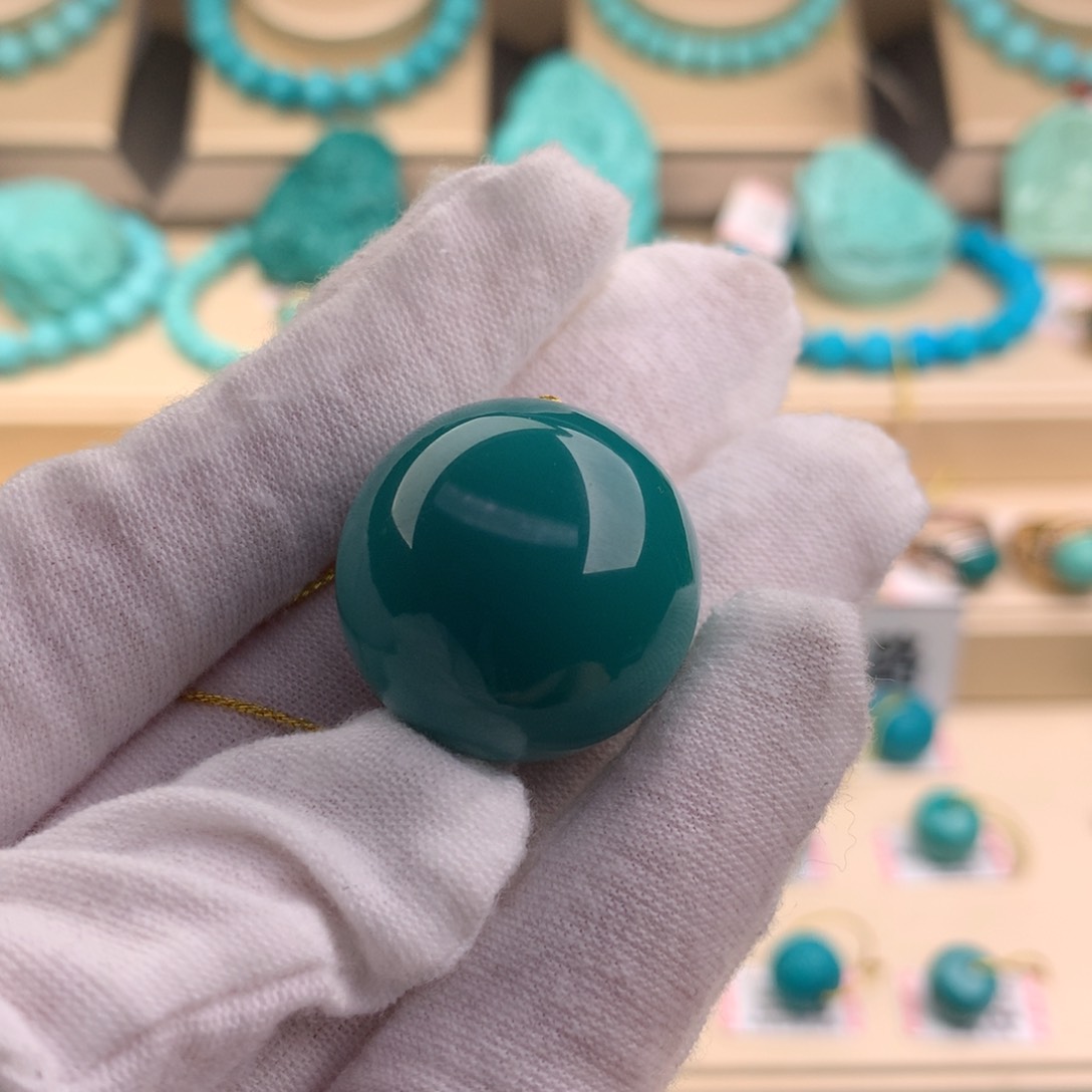 绿松石珠宝奇石未镶嵌24.8mm