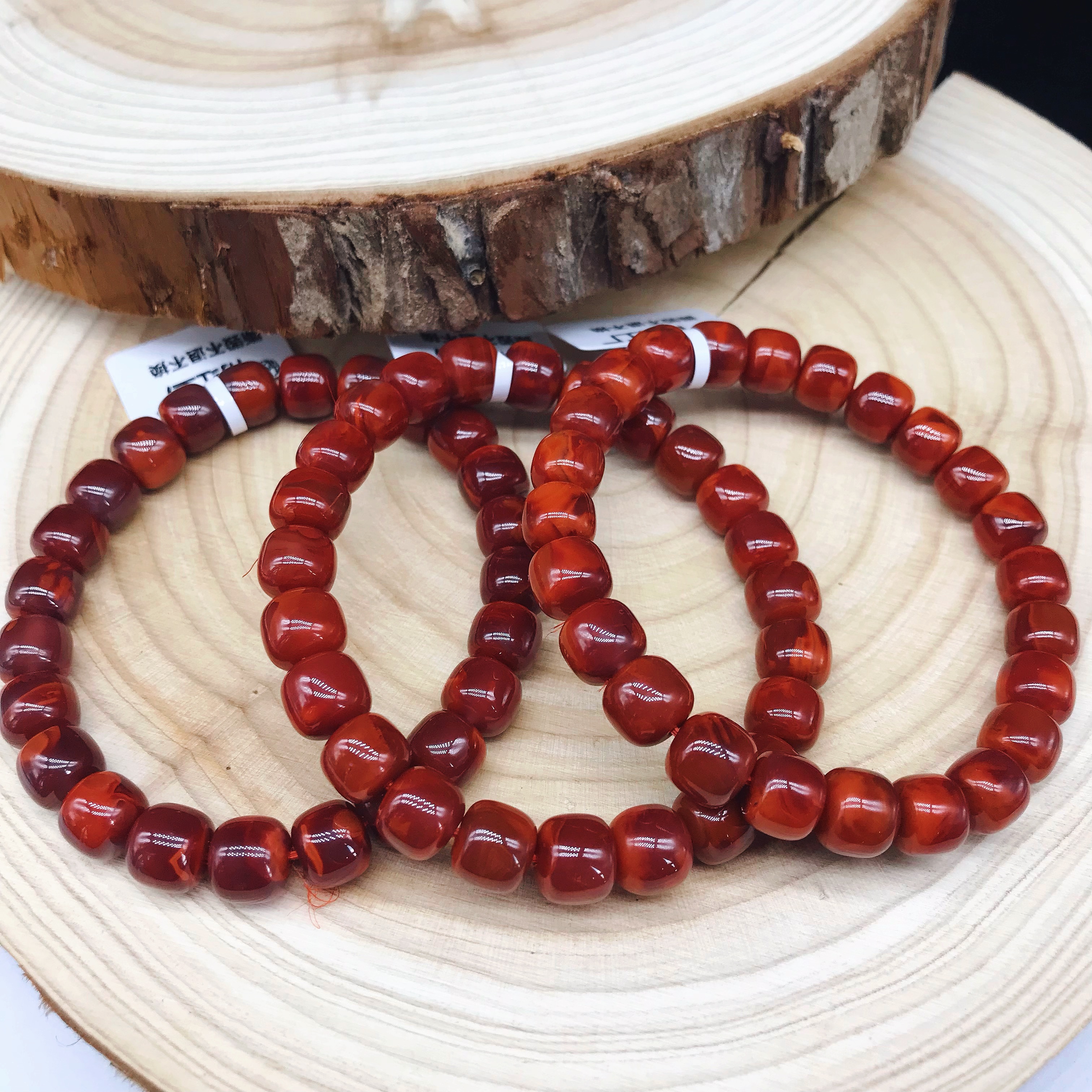 【鼎利源】南红四川瓦西典藏火焰牛血红老型手串9mm（多样式发其一）