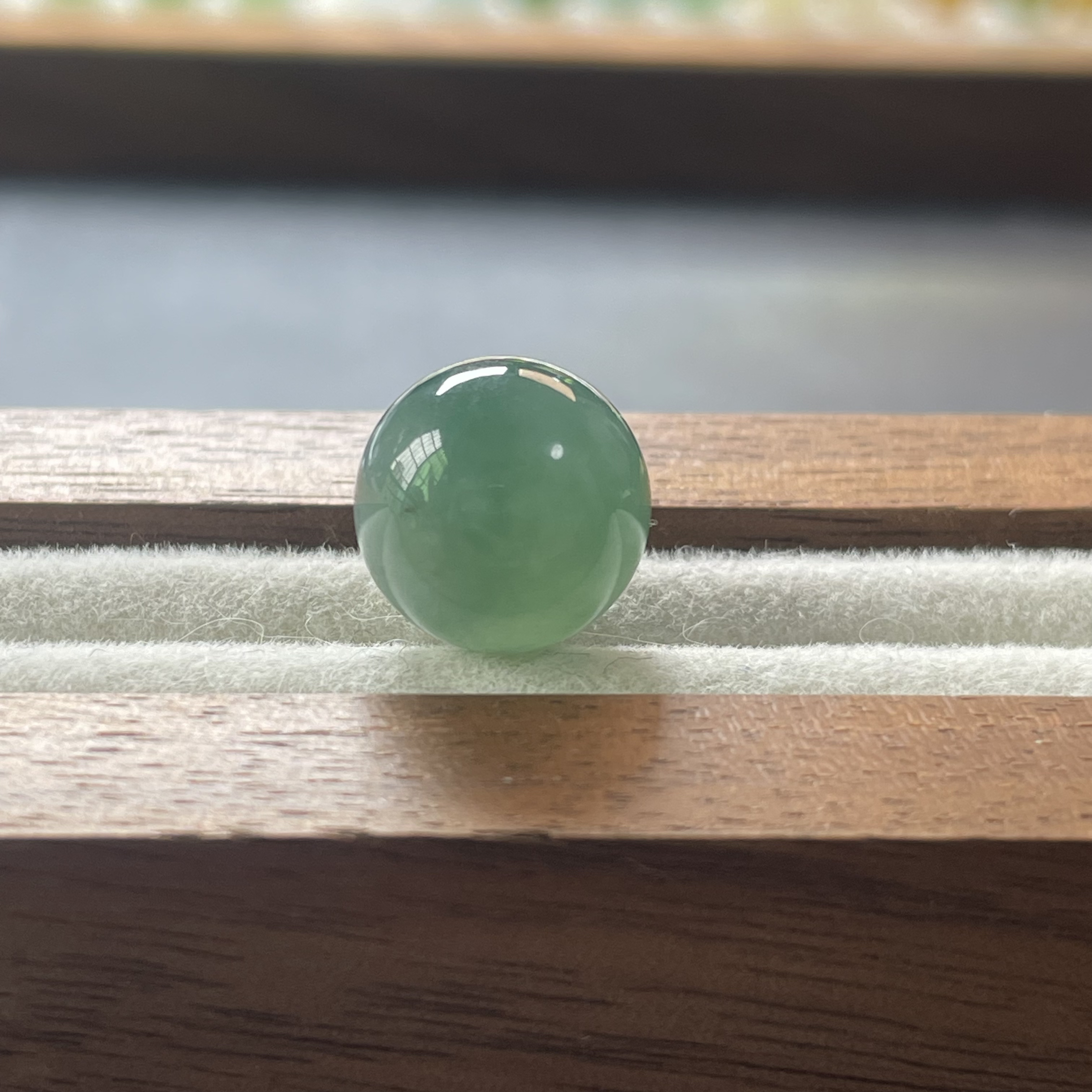 天然缅甸翡翠A货-绿野仙踪圆珠 卡11.3