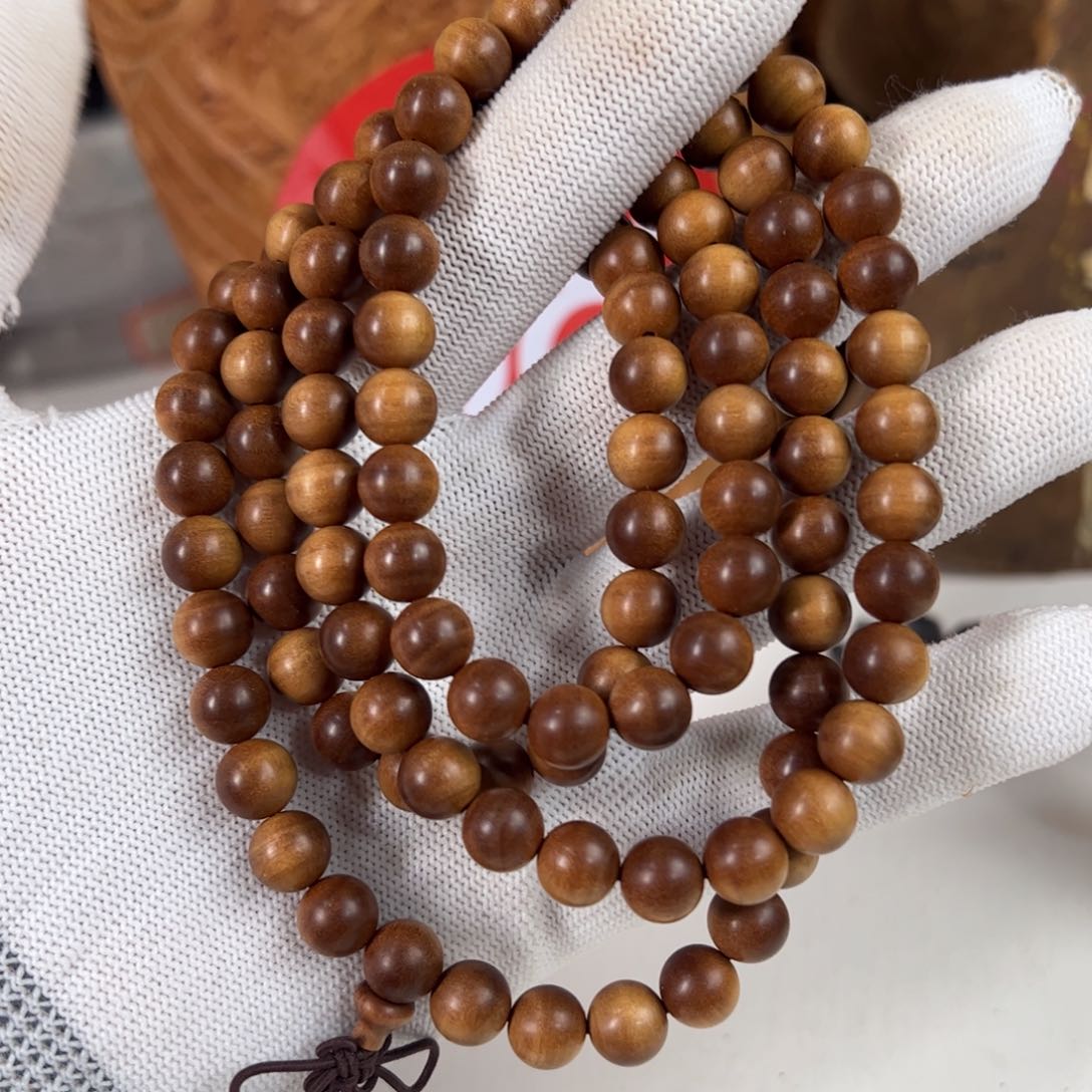 檀香木手串/手链迈索尔老山檀供奉料沉水老料8多圈