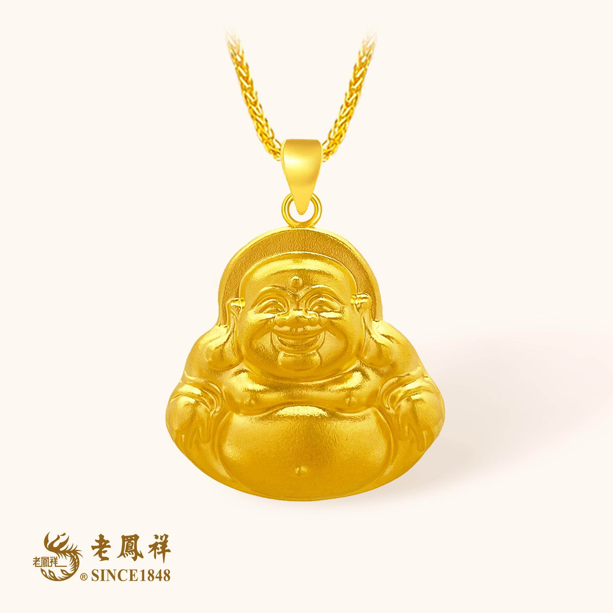 老鳯祥黄金足金佛公吊坠老凤祥珠宝金项链送人生日礼物轻奢珠宝