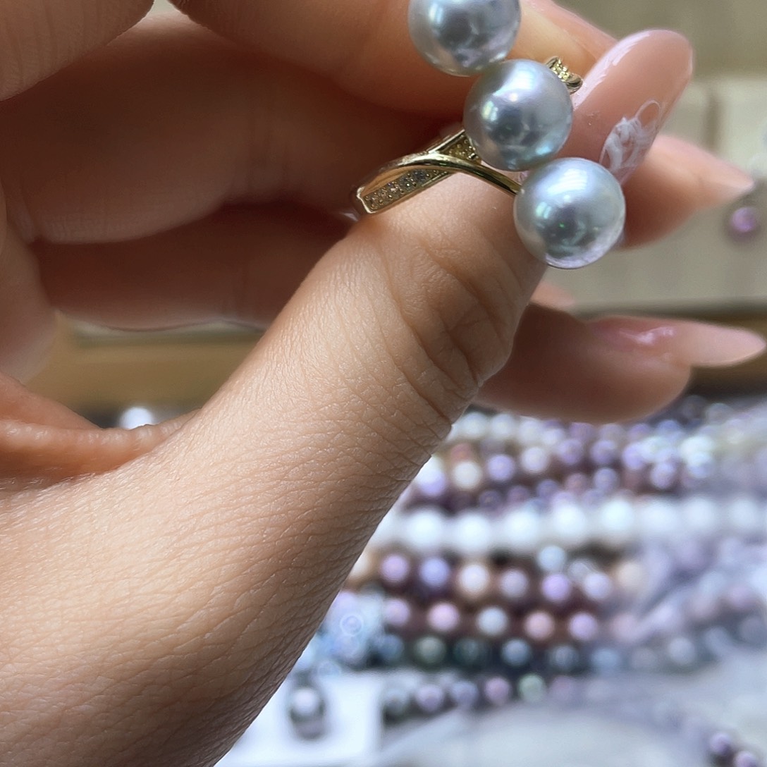 海水珍珠戒指银S925镶嵌