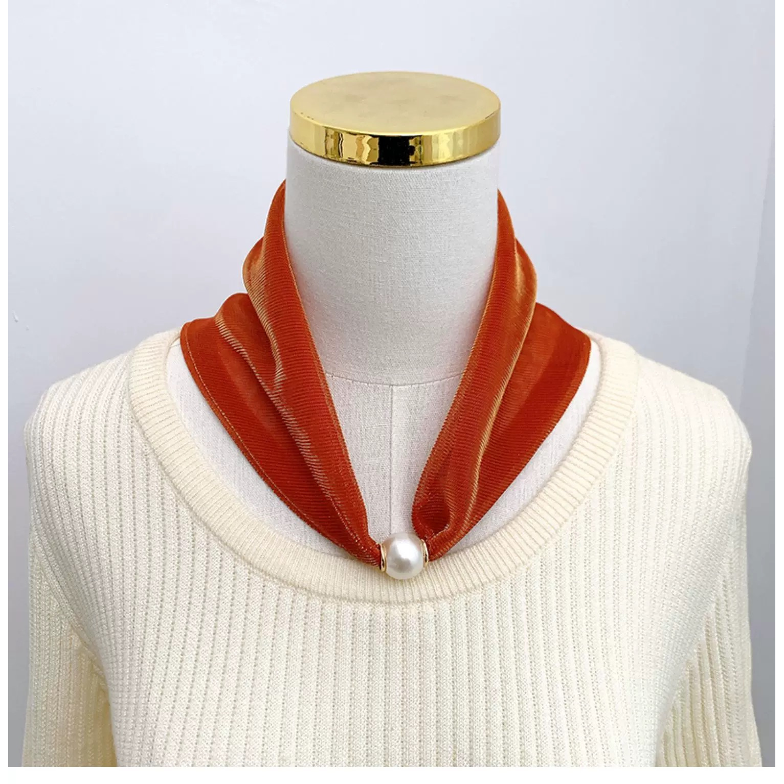 [绯红丝缎]炫彩面纱新款夏日防晒磁吸扣气质百搭面纱（252-A4）