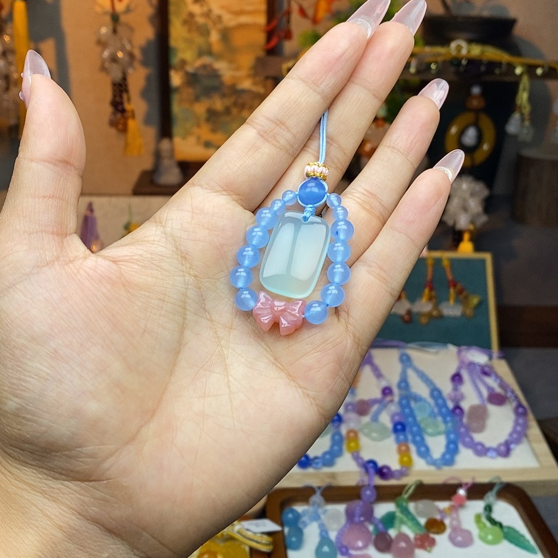 玛瑙/玉髓车挂未镶嵌挂件