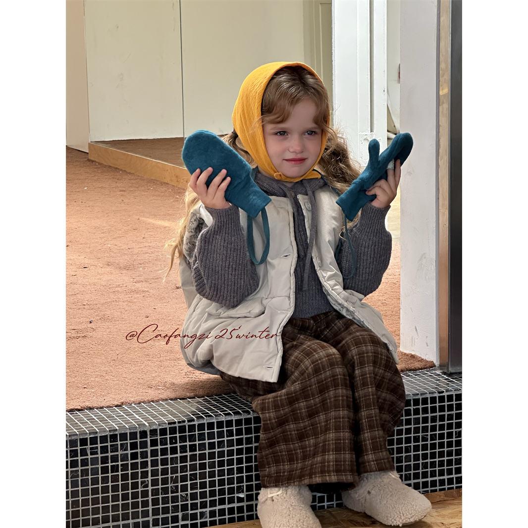 【冬日调色盘】CFZ·25冬~汉服冬装时髦格子加绒阔腿裤25387童装