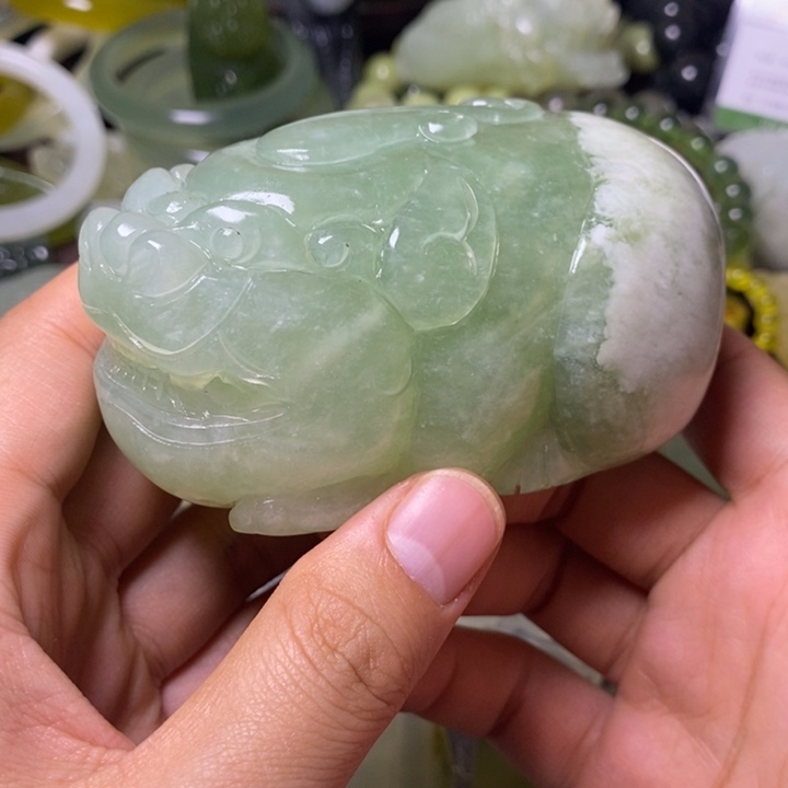 岫玉岫玉手把件未镶嵌朴*生