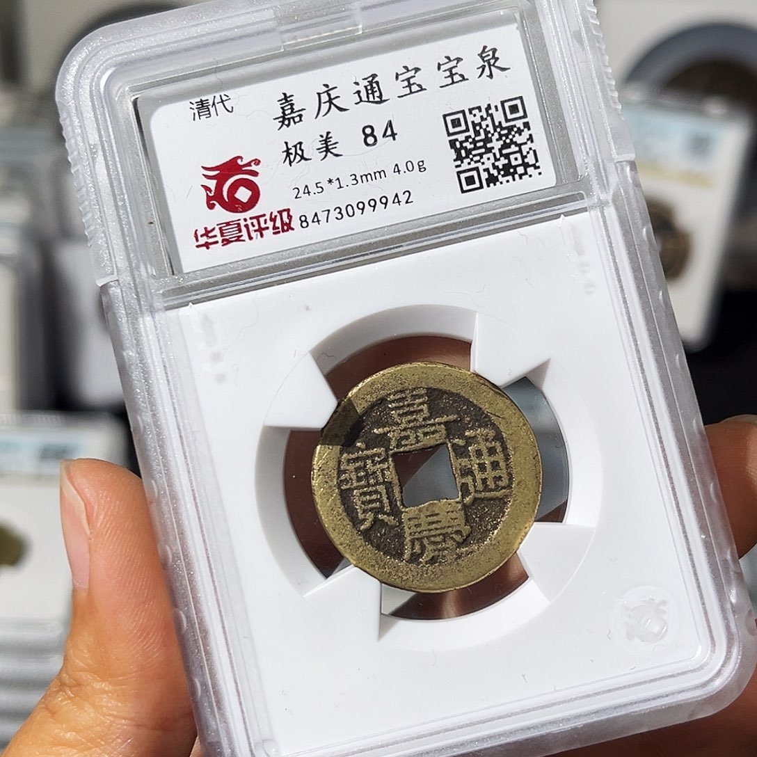 铜小瑶，公博嘉庆通宝，评级码9942