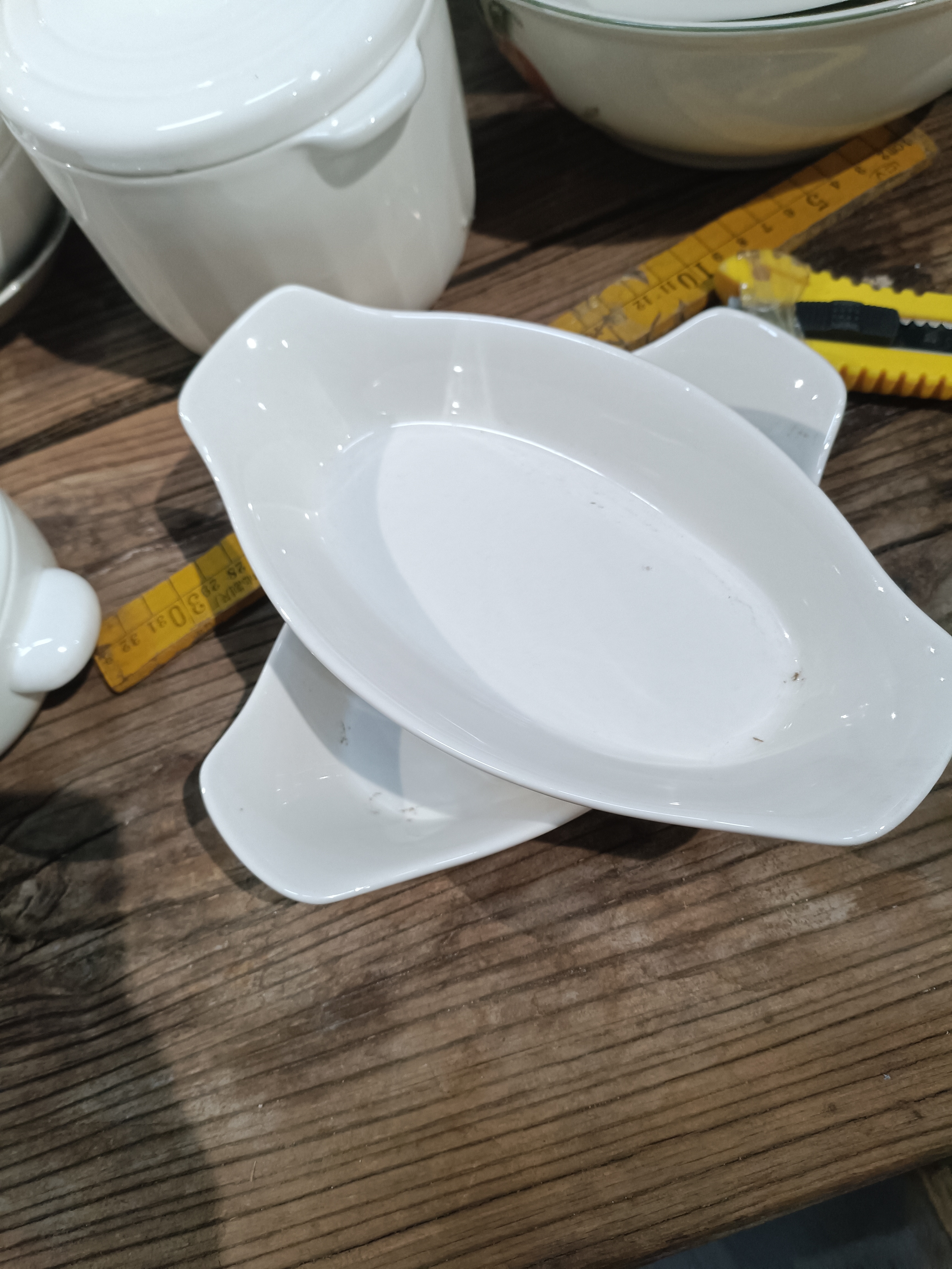 磁州窑出口尾货方盘一对《微瑕完美勿拍婚纱照》