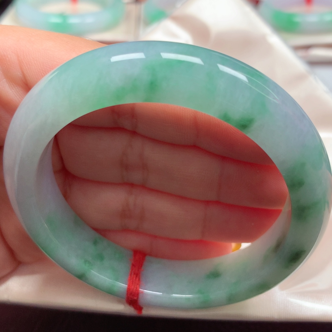 翡翠未镶嵌手镯50紫飘花