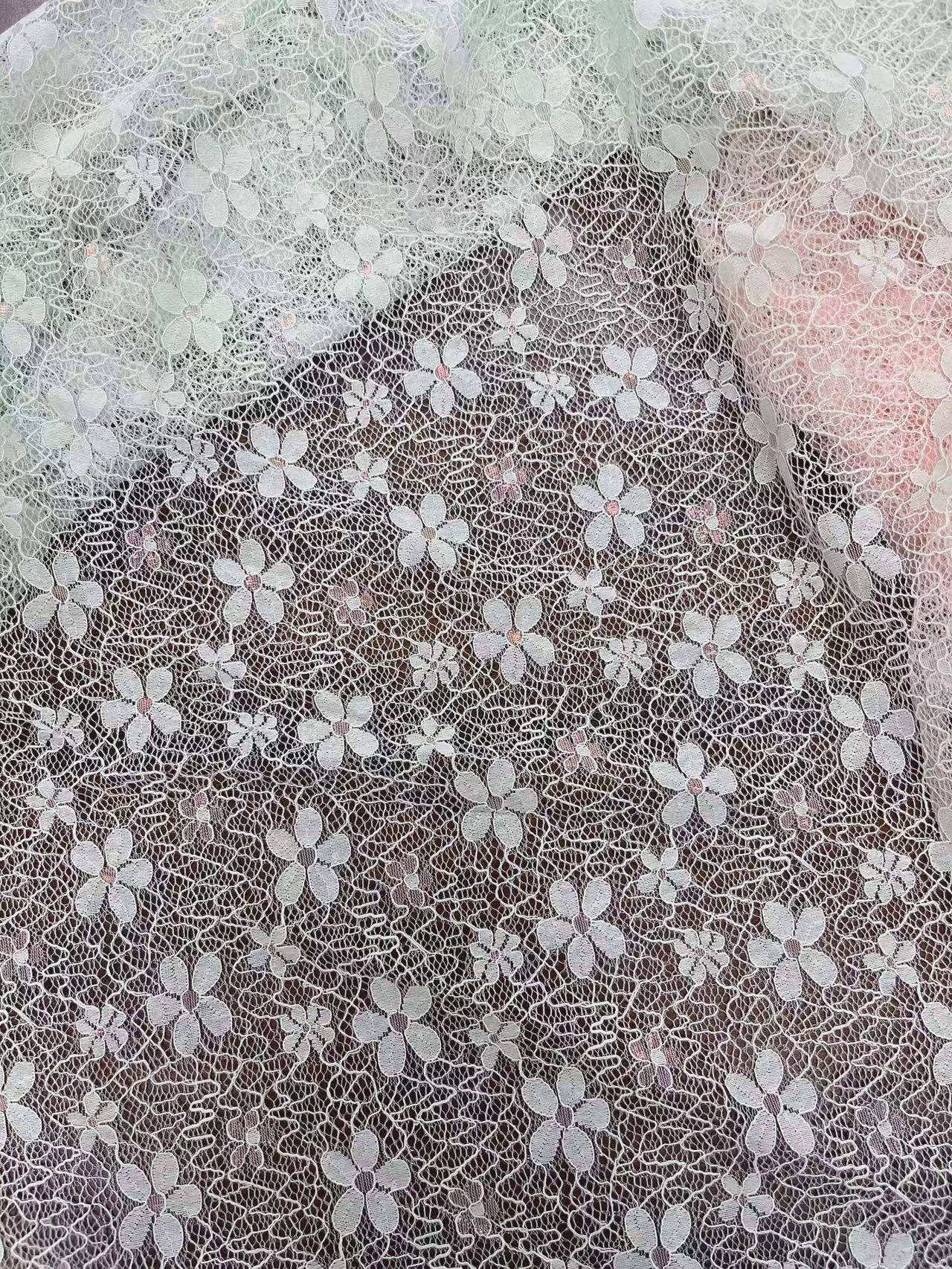 新中式风格浅变色蕾丝面料高档礼服连衣裙布料花边辅料蕾丝M1099