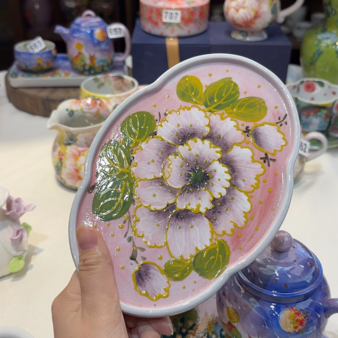 景德镇手绘高温釉下彩陶瓷茶具