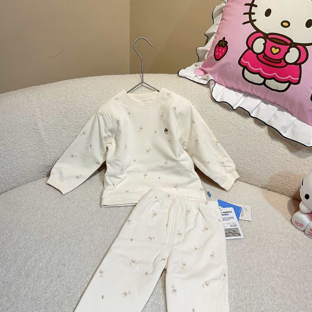 未来星-【小鹿062-312平腰款】鹅绒蚕丝家居服套装