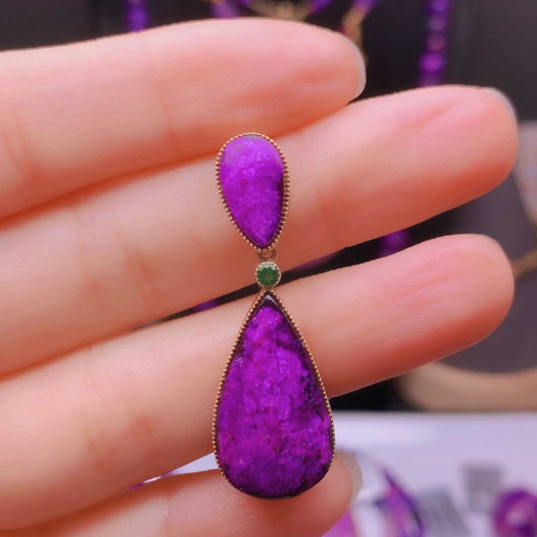 苏纪石（舒俱来）18K金镶嵌吊坠