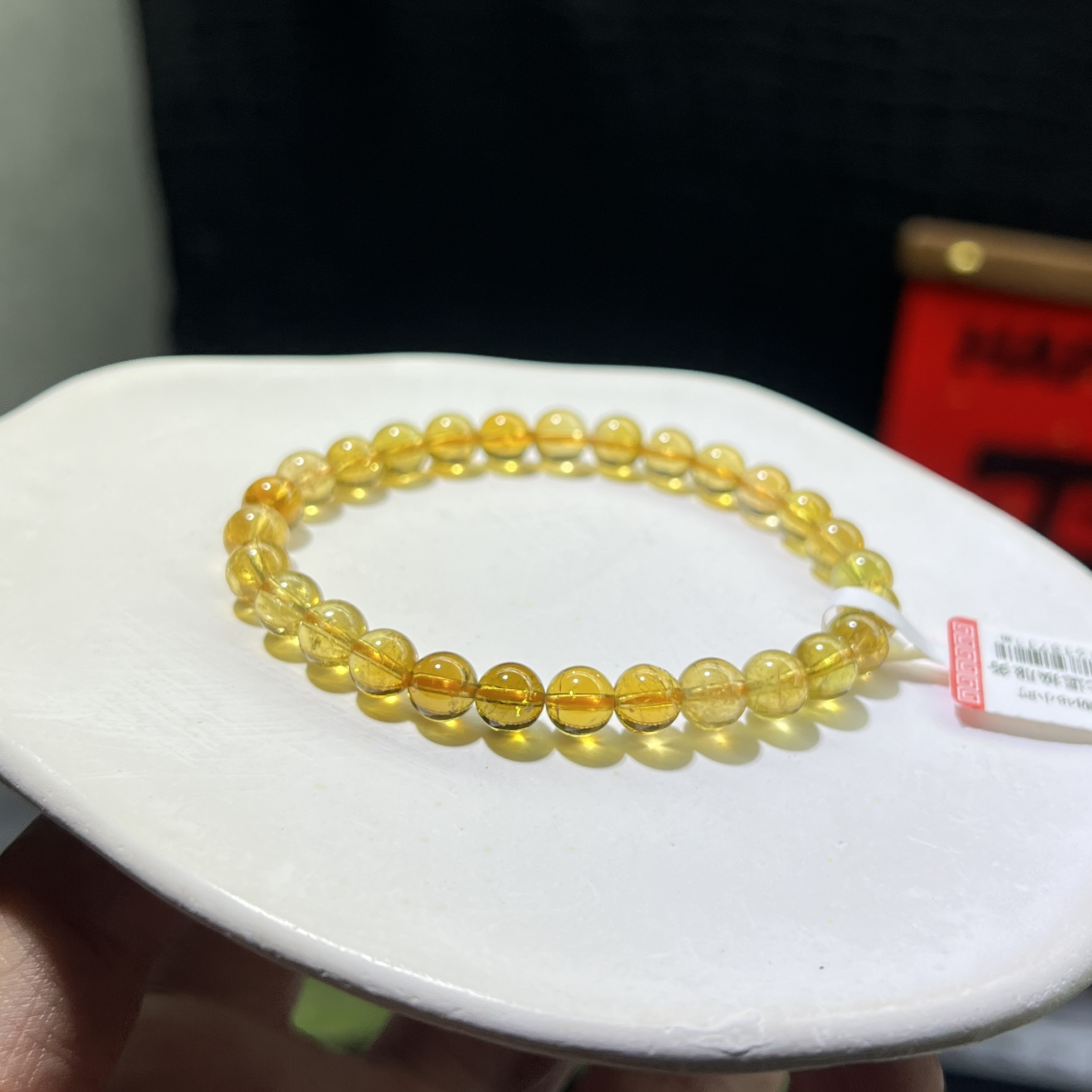 精致少有的透透柠檬黄碧玺手链