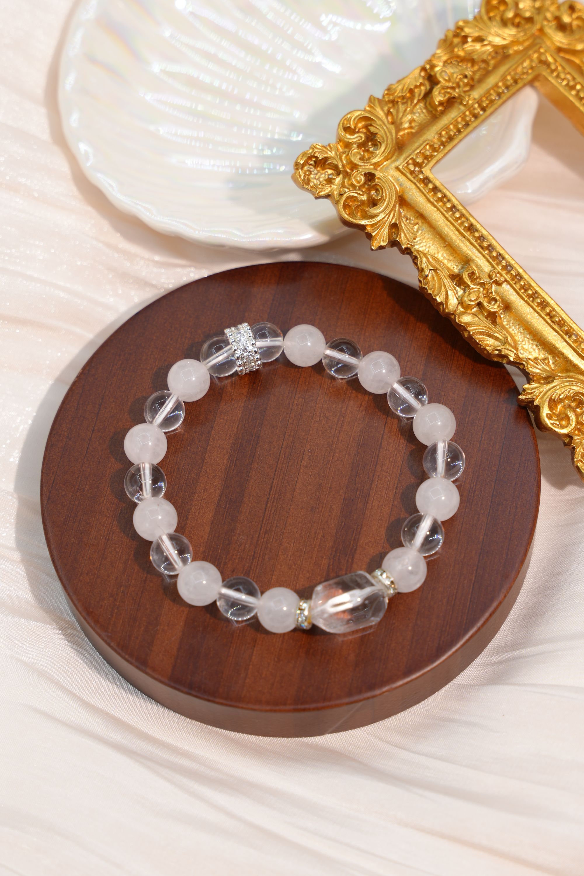 8+白水晶+粉晶圆珠手串多样性发一件JXH1217915